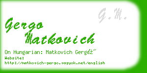 gergo matkovich business card